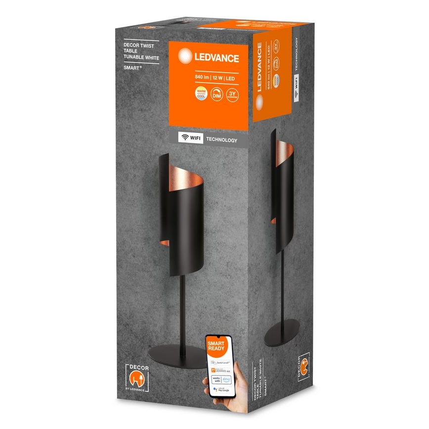 Ledvance - LED Stmívatelná stolní lampa SMART+ DECOR TWIST LED/12W/230V 3000-6500K Wi-Fi černá