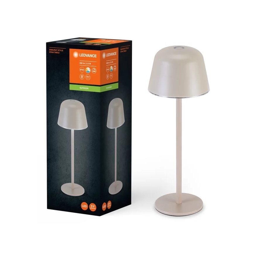 Ledvance - LED Stmívatelná venkovní nabíjecí lampa TABLE LED/2,5W/5V IP54 béžová