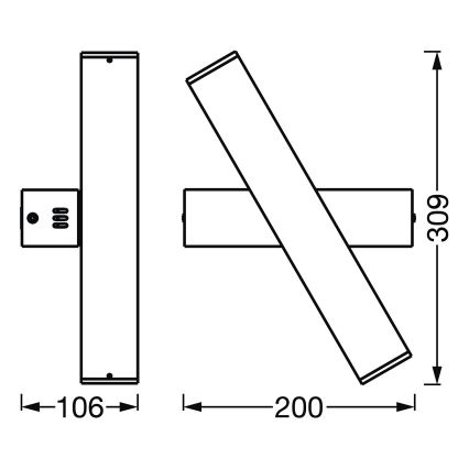 Ledvance - LED Stmívatelné nástěnné svítidlo SMART+ CROSS 2xLED/6W/230V 3000-6500K Wi-Fi