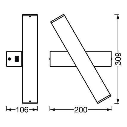 Ledvance - LED Stmívatelné nástěnné svítidlo SMART+ CROSS 2xLED/6W/230V 3000-6500K Wi-Fi