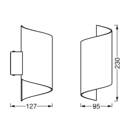 Ledvance - LED Stmívatelné nástěnné svítidlo SMART+ TWIST LED/12W/230V 3000-6500K Wi-Fi černá