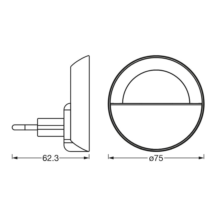 Ledvance - LED Stmívatelné noční světlo LUNETTA LED/0,7W/230V