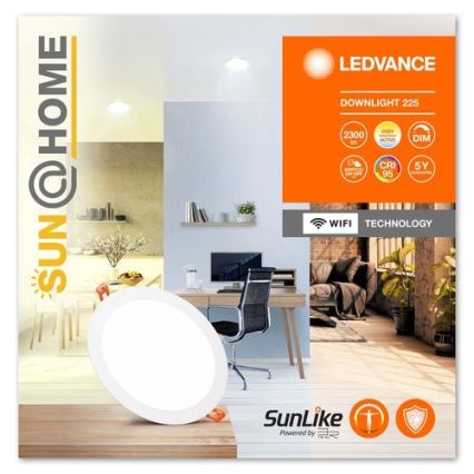 Ledvance - LED Stmívatelné podhledové svítidlo SUN@HOME LED/22W/230V 2200-5000 CRI 95 Wi-Fi