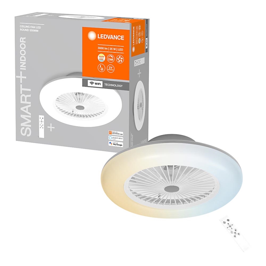 Ledvance - LED Stmívatelné stropní svítidlo s ventilátorem SMART+ LED/35W/230V Wi-Fi 3000-6500K + dálkové ovládání