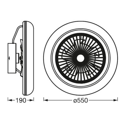 Ledvance - LED Stmívatelné stropní svítidlo s ventilátorem SMART+ LED/35W/230V Wi-Fi 3000-6500K + dálkové ovládání