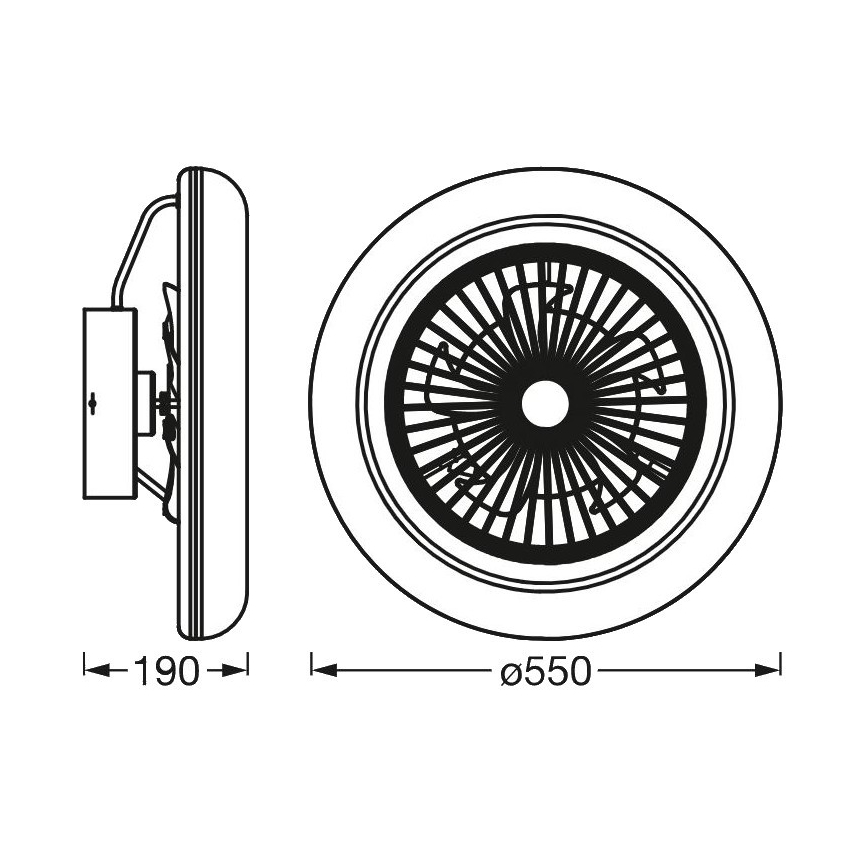 Ledvance - LED Stmívatelné stropní svítidlo s ventilátorem SMART+ LED/35W/230V Wi-Fi 3000-6500K + dálkové ovládání