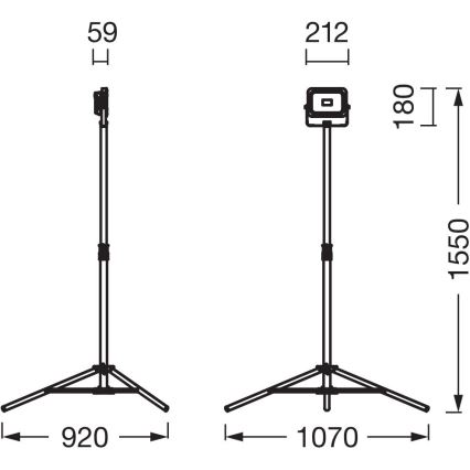 Ledvance - LED Stmívatelný reflektor s držákem WORKLIGHT TRIPOD LED/20W/3,7V 1500 mAh IP54