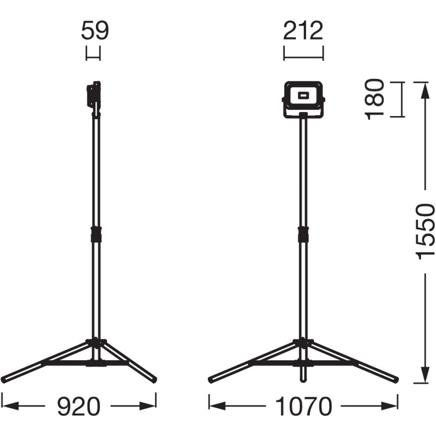 Ledvance - LED Stmívatelný reflektor s držákem WORKLIGHT TRIPOD LED/20W/3,7V 1500 mAh IP54