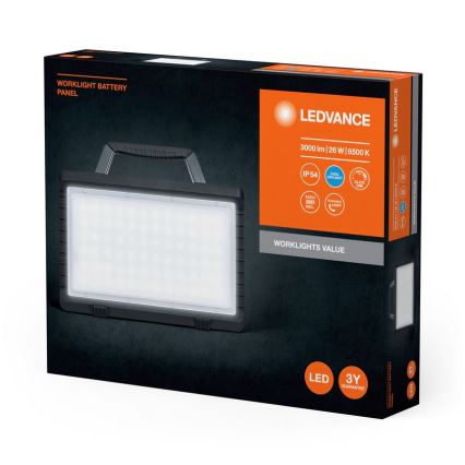 Ledvance - LED Stmívatelný venkovní nabíjecí reflektor WORKLIGHT BATTERY LED/26W/5V IP54