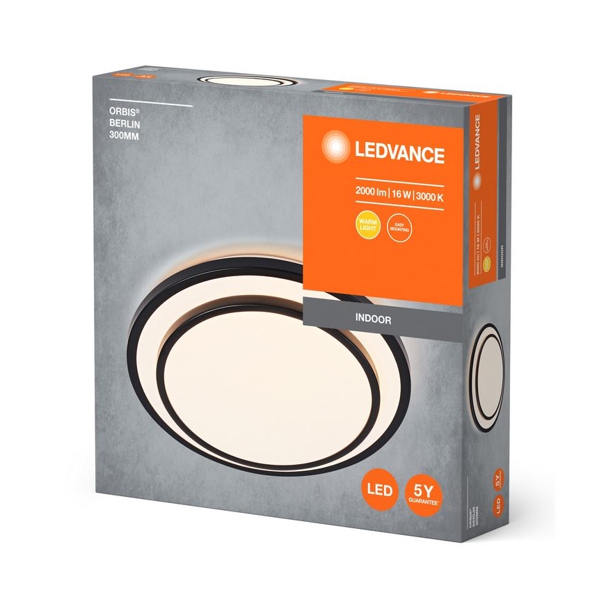 Ledvance - LED Stropní svítidlo ORBIS BERLIN LED/16W/230V černá