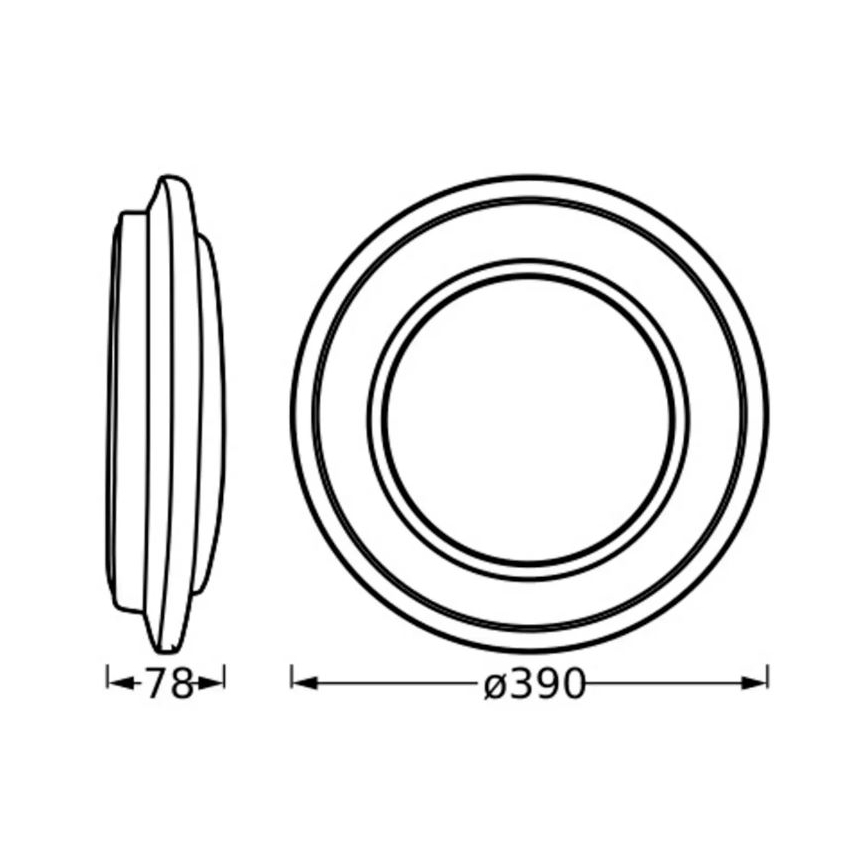 Ledvance - LED Stropní svítidlo ORBIS BERLIN LED/24W/230V pr. 38 cm černá