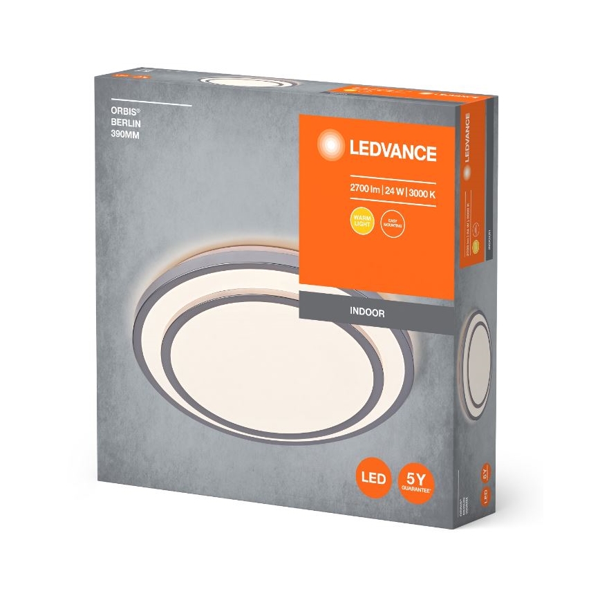 Ledvance - LED Stropní svítidlo ORBIS BERLIN LED/24W/230V pr. 39 cm stříbrná