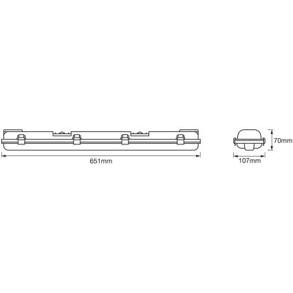 Ledvance - LED Technické zářivkové svítidlo DAMP T8 2xG13/7W/230V IP65