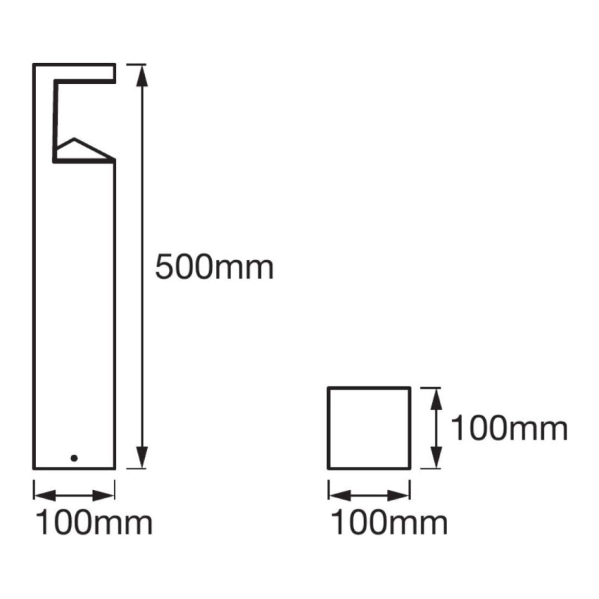 Ledvance - LED Venkovní lampa PYRAMID 1xLED/9W/230V IP44 50 cm
