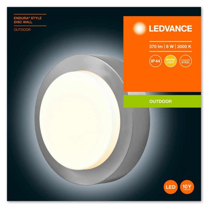 Ledvance - LED Venkovní nástěnné svítidlo DISC LED/8W/230V IP44