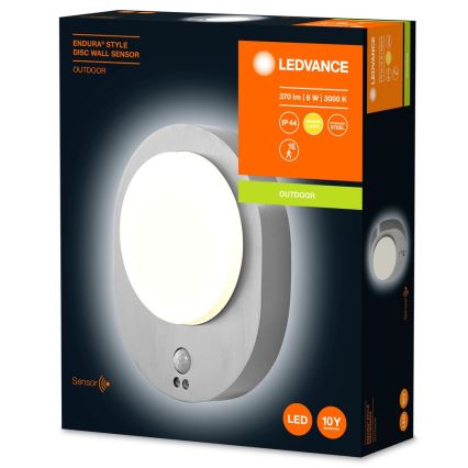 Ledvance - LED Venkovní nástěnné svítidlo se senzorem DISC LED/8W/230V IP44