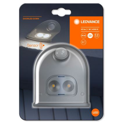 Ledvance - LED Venkovní nástěnné svítidlo se senzorem DOORLED LED/1W/3xAA IP54