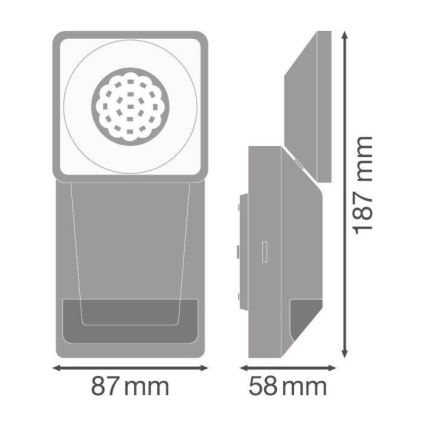 Ledvance - LED Venkovní nástěnné svítidlo se senzorem SPOT LED/8W/230V IP55 bílá