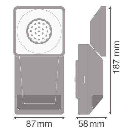 Ledvance - LED Venkovní nástěnné svítidlo se senzorem SPOT LED/8W/230V IP55 černá