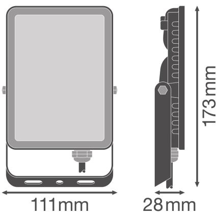 Ledvance - LED Venkovní nástěnný reflektor FLOODLIGHT LED/20W/230V 6500K IP65