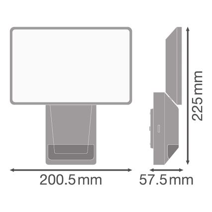 Ledvance - LED Venkovní nástěnný reflektor se senzorem FLOOD LED/27W/230V IP55