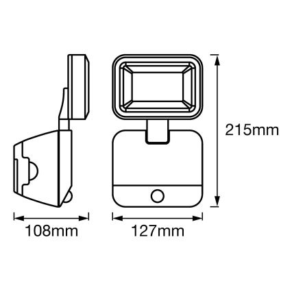 Ledvance - LED Venkovní nástěnný reflektor se senzorem SPOTLIGHT LED/4W/4xD IP54