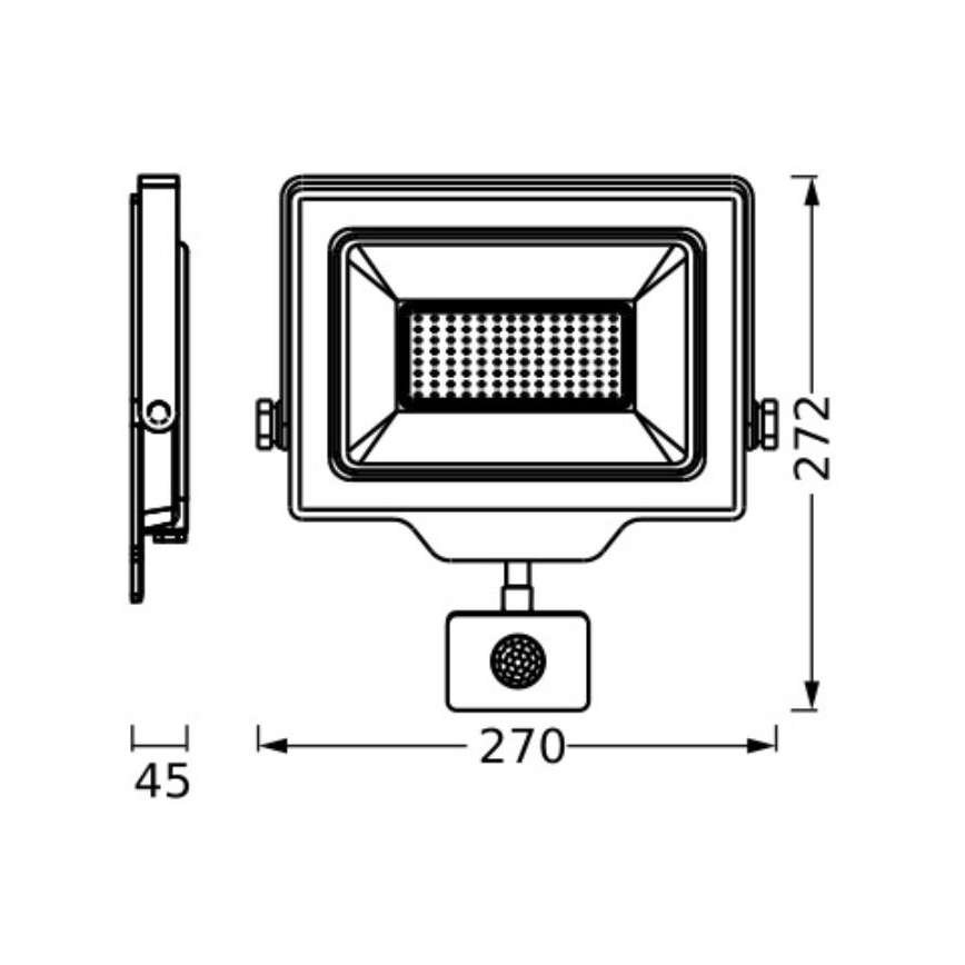 Ledvance - LED Venkovní nástěnný reflektor se senzorem FLOODLIGHT ESSENTIAL LED/100W/230V IP65