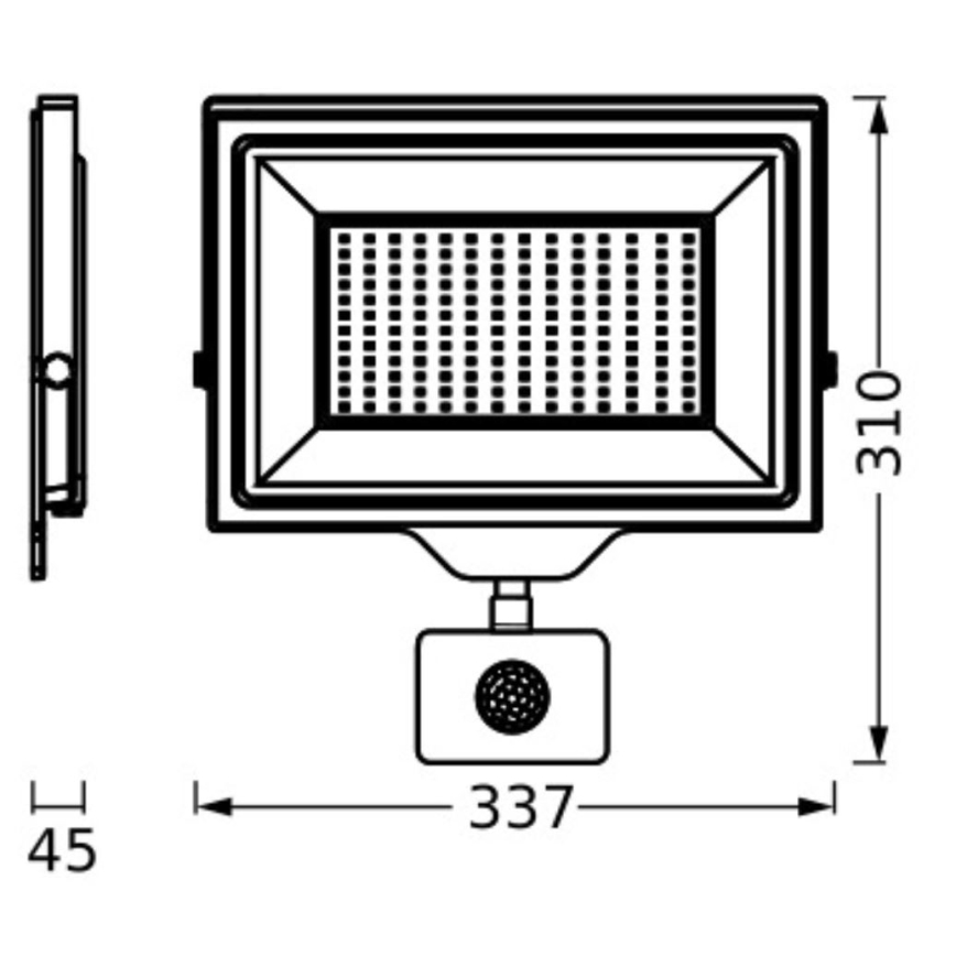 Ledvance - LED Venkovní nástěnný reflektor se senzorem FLOODLIGHT ESSENTIAL LED/150W/230V IP44