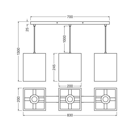 Ledvance - Lustr na lanku DECOR CARDBOARD 3xE27/15W/230V