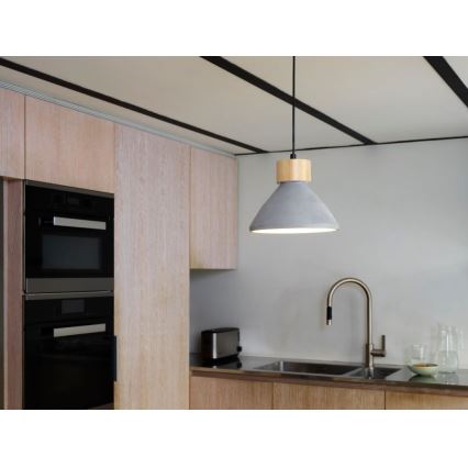 Ledvance - Lustr na lanku DECOR CONCRETE 1xE27/15W/230V pr. 22 cm beton šedá