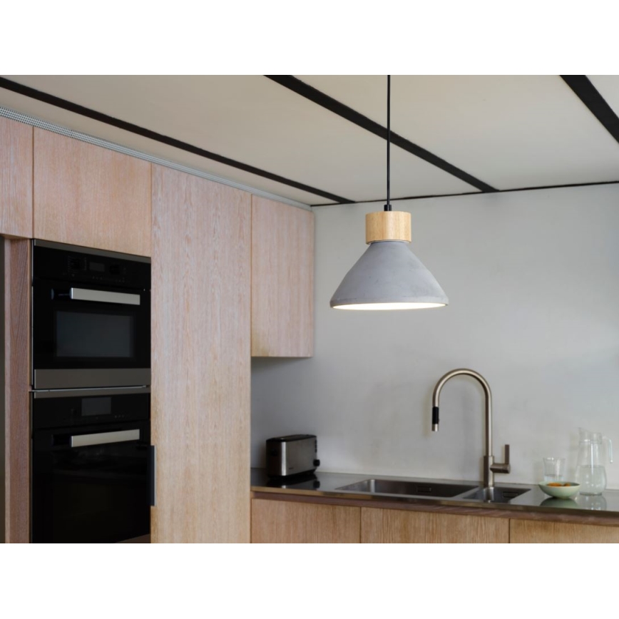 Ledvance - Lustr na lanku DECOR CONCRETE 1xE27/15W/230V pr. 22 cm beton šedá