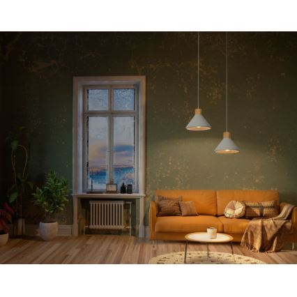 Ledvance - Lustr na lanku DECOR CONCRETE 1xE27/15W/230V pr. 22 cm beton šedá