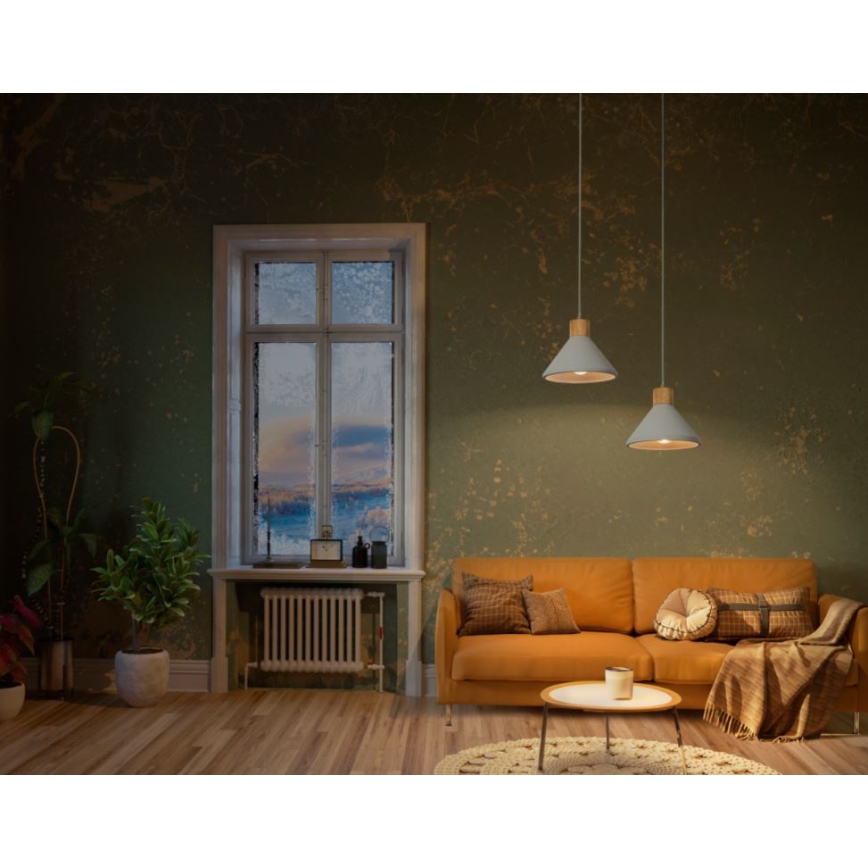 Ledvance - Lustr na lanku DECOR CONCRETE 1xE27/15W/230V pr. 22 cm beton šedá