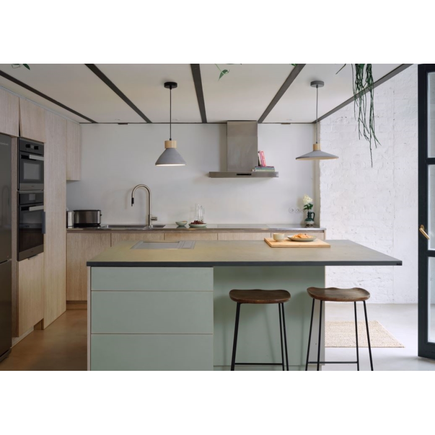 Ledvance - Lustr na lanku DECOR CONCRETE 1xE27/15W/230V pr. 22 cm beton šedá
