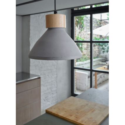 Ledvance - Lustr na lanku DECOR CONCRETE 1xE27/15W/230V pr. 22 cm beton šedá