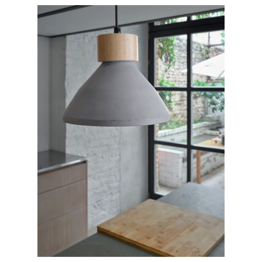 Ledvance - Lustr na lanku DECOR CONCRETE 1xE27/15W/230V pr. 22 cm beton šedá