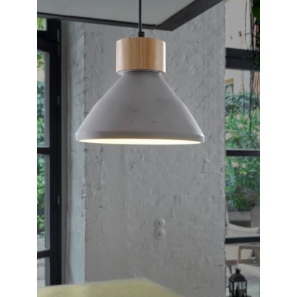 Ledvance - Lustr na lanku DECOR CONCRETE 1xE27/15W/230V pr. 22 cm beton šedá