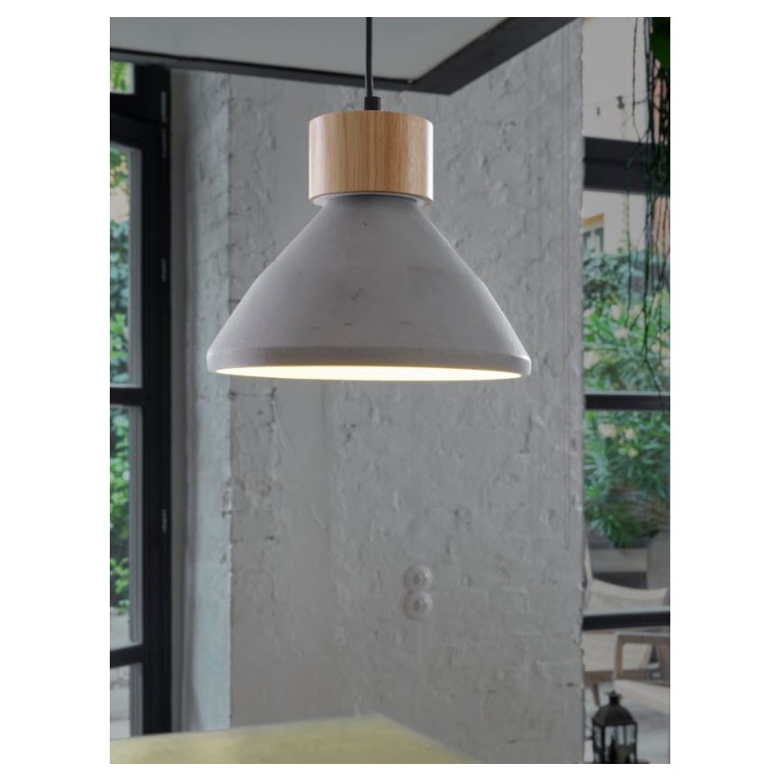 Ledvance - Lustr na lanku DECOR CONCRETE 1xE27/15W/230V pr. 22 cm beton šedá