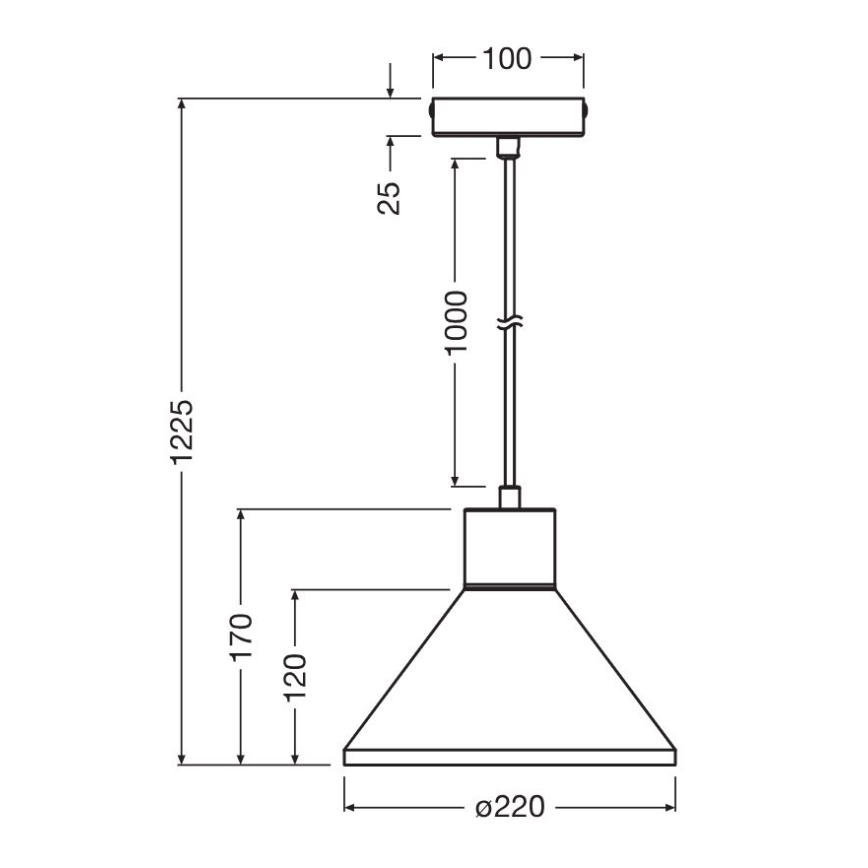 Ledvance - Lustr na lanku DECOR CONCRETE 1xE27/15W/230V pr. 22 cm beton šedá