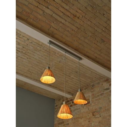 Ledvance - Lustr na lanku DECOR RAFFIA 3xE27/15W/230V rafie