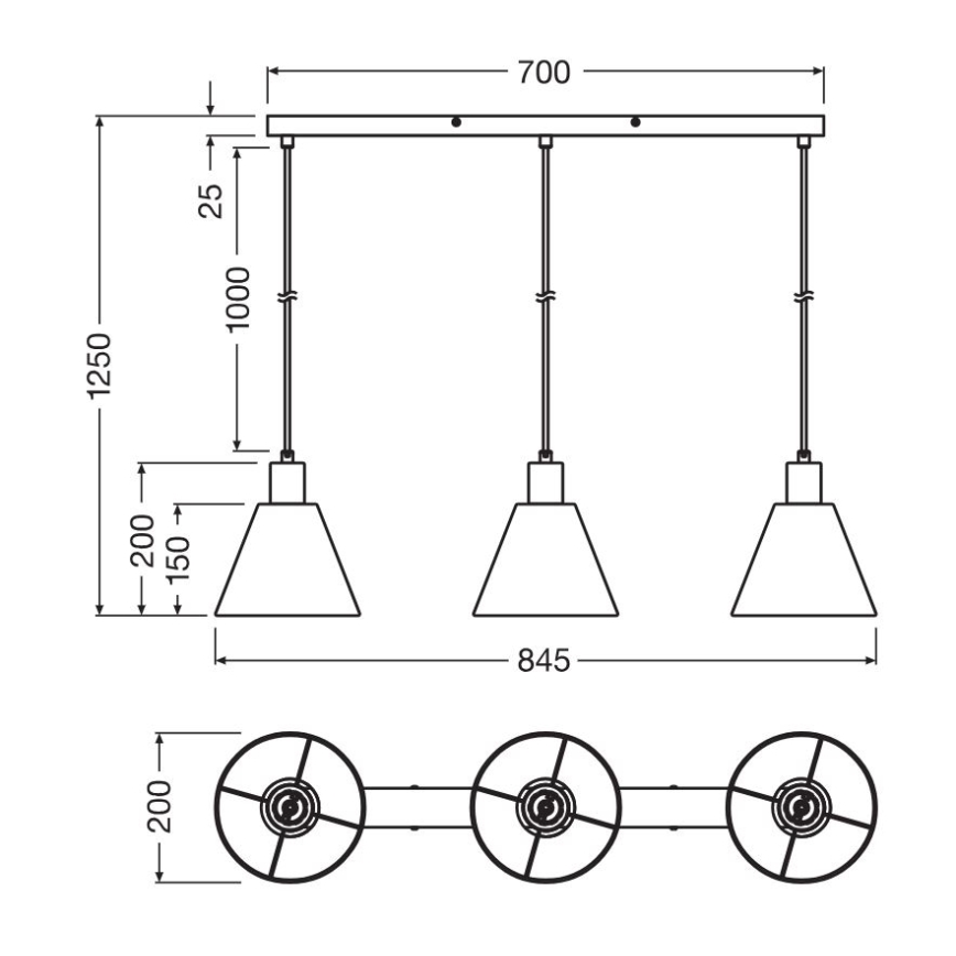 Ledvance - Lustr na lanku DECOR RAFFIA 3xE27/15W/230V rafie