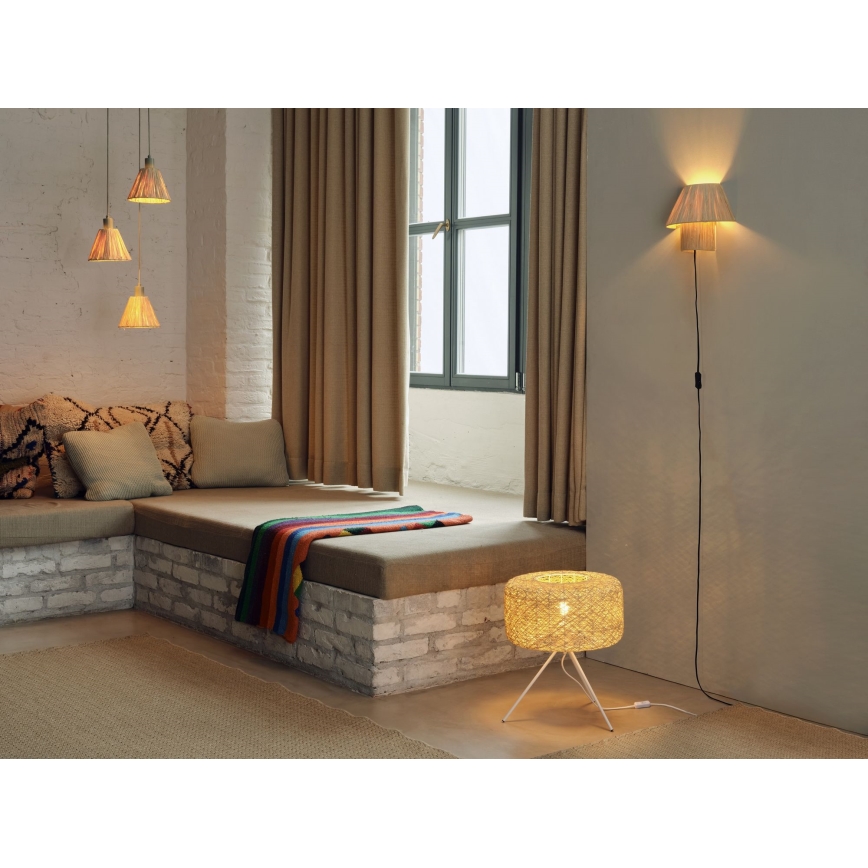Ledvance - Lustr na lanku DECOR RAFFIA 3xE27/15W/230V rafie