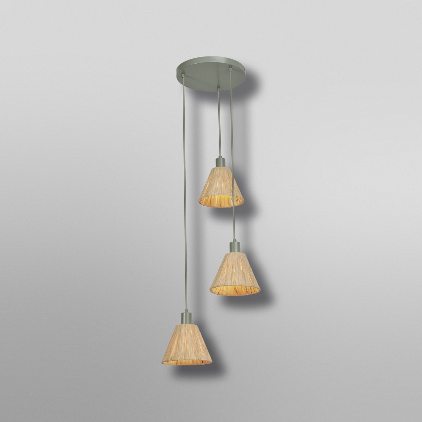 Ledvance - Lustr na lanku DECOR RAFFIA 3xE27/15W/230V rafie