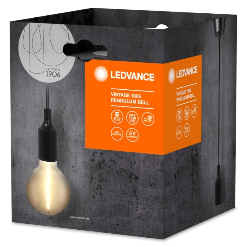 Ledvance - Lustr na lanku PENDULUM BELL 1xE27/15W/230V černá