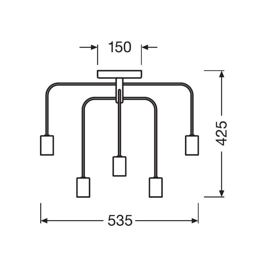 Ledvance - Přisazený lustr PIPE 6xE27/40W/230V