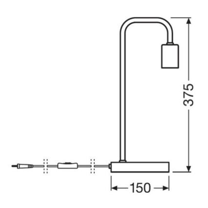 Ledvance - Stolní lampa PIPE 1xE27/40W/230V