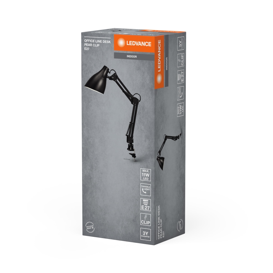 Ledvance - Stolní lampa s uchycením OFFICE LINE 1xE27/11W/230V černá