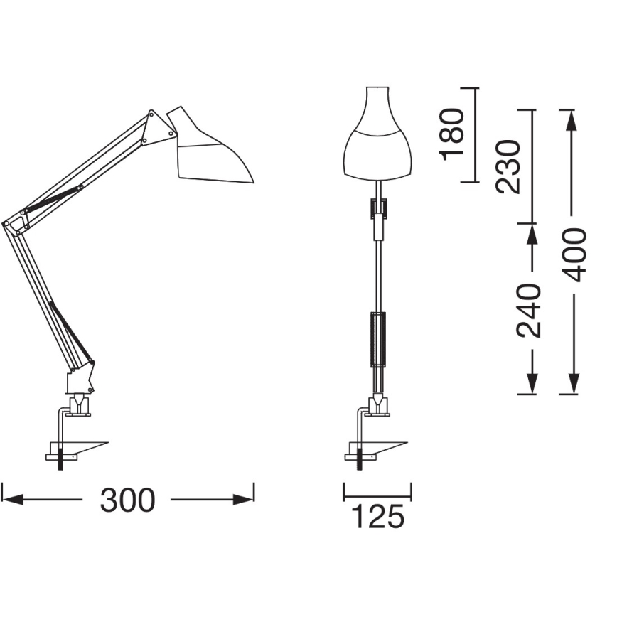 Ledvance - Stolní lampa s uchycením OFFICE LINE 1xE27/11W/230V černá