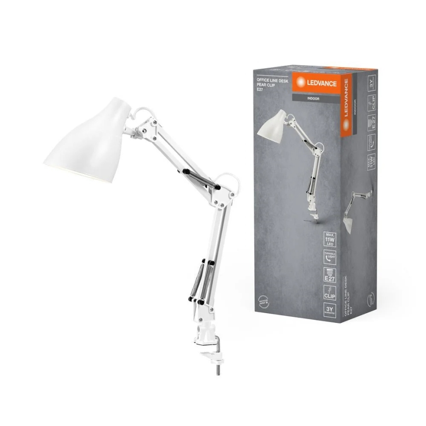 Ledvance - Stolní lampa s uchycením PEAR 1xE27/11W/230V bílá