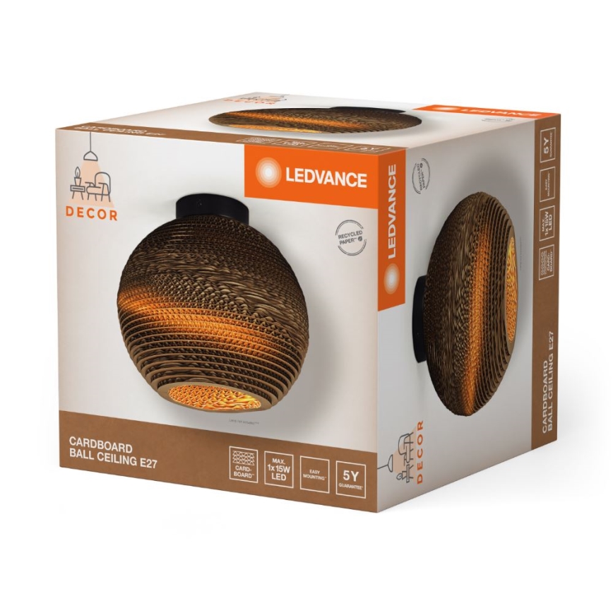 Ledvance - Stropní svítidlo DECOR CARDBOARD 1xE27/15W/230V pr. 26 cm